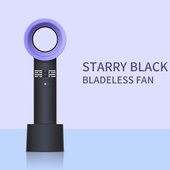 Beauty Face Fan - Purple / Black - Picture 3 of 4